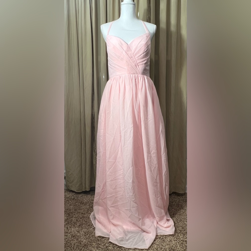 Elegant Pink Strapless Gown Size 10